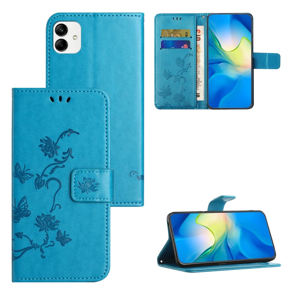 Motorola Moto G54 Handyhülle mit Schmetterlingsmuster, Blau