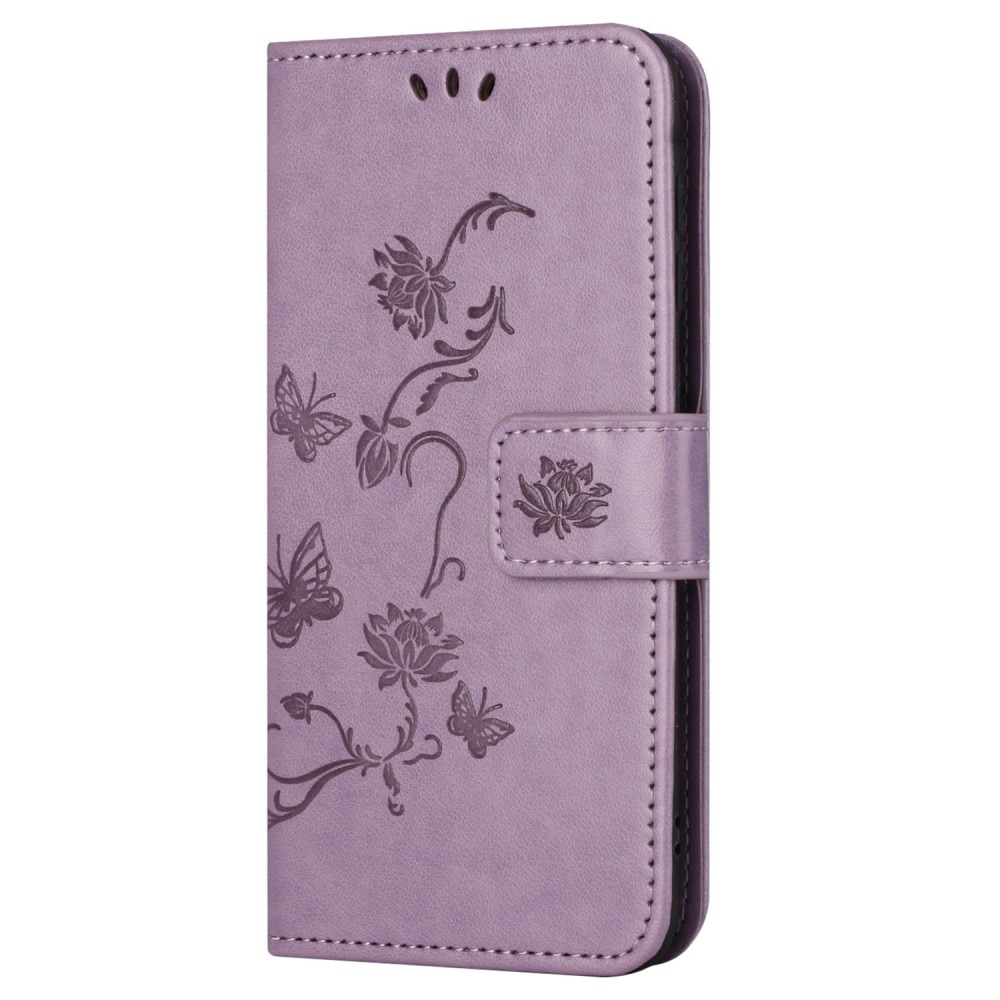 Motorola Moto G54 Handyhülle mit Schmetterlingsmuster, lila