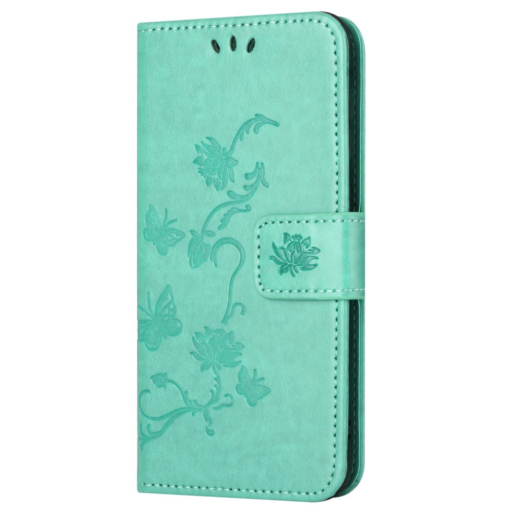 Motorola Moto G54 Handyhülle mit Schmetterlingsmuster, grün