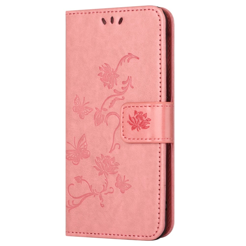 Motorola Moto G54 Handyhülle mit Schmetterlingsmuster, rosa