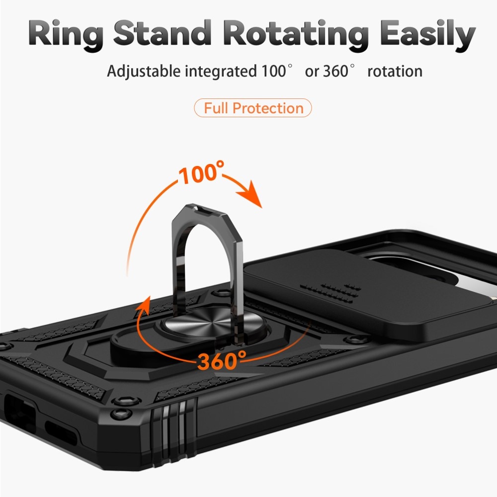 Google Pixel 8 Hybrid-Hülle Ring + Kameraschutz schwarz