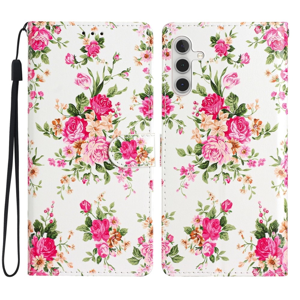 Samsung Galaxy A15 Handytasche pinke Blumen