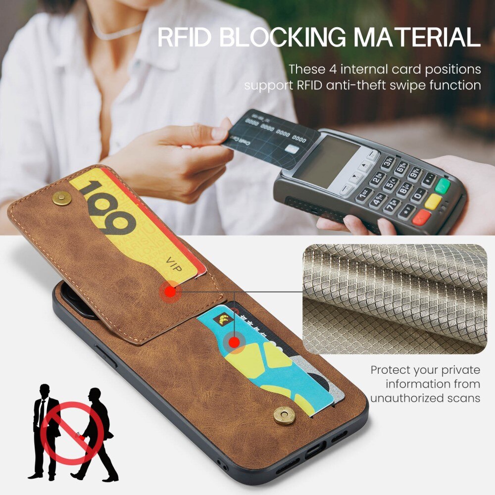 RFID-geschützte Multi-slot Hülle iPhone 15 Pro braun
