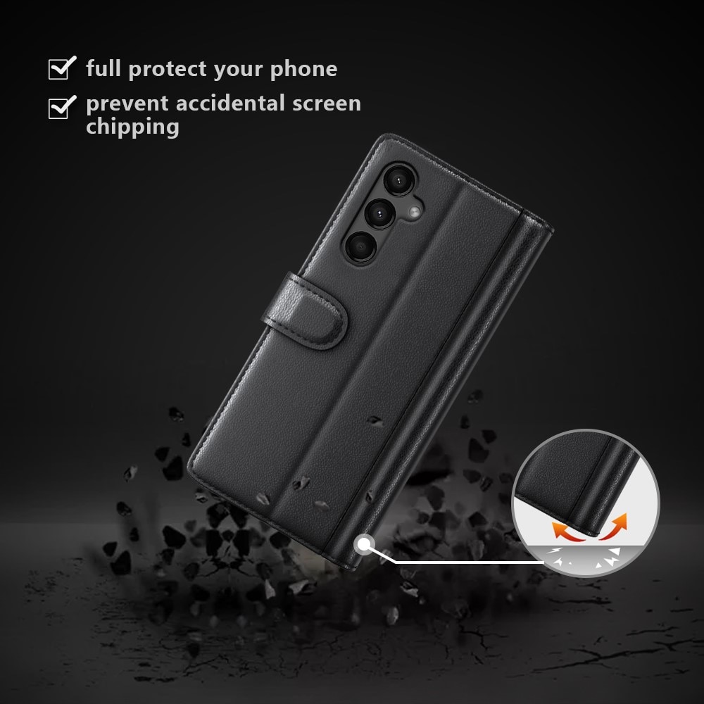 Samsung Galaxy A15 Echtlederhülle schwarz