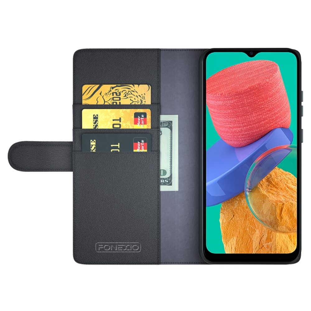 Motorola Moto G54 Echtlederhülle Schwarz