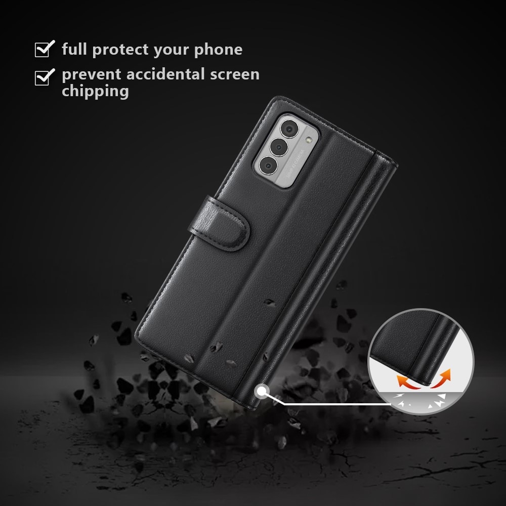 Nokia G42 Echtlederhülle schwarz