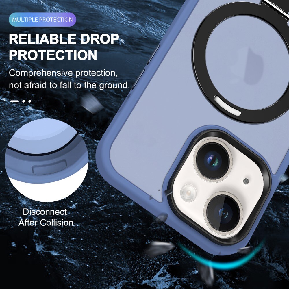 iPhone 15 Plus Hybrid-Hülle MagSafe Ring Blau