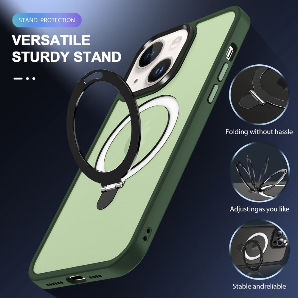 iPhone 15 Plus Hybrid-Hülle MagSafe Ring Grün