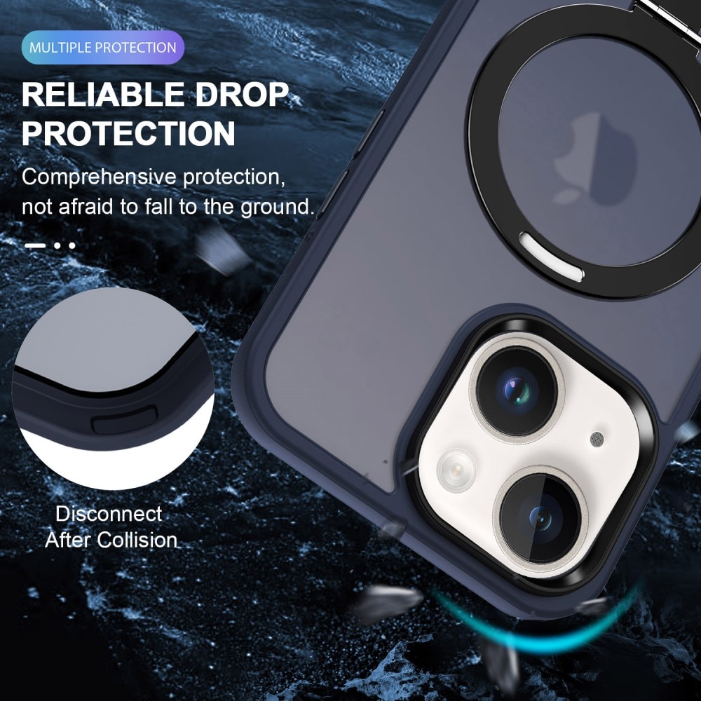 iPhone 15 Pro Hybrid-Hülle MagSafe Ring dunkelblau