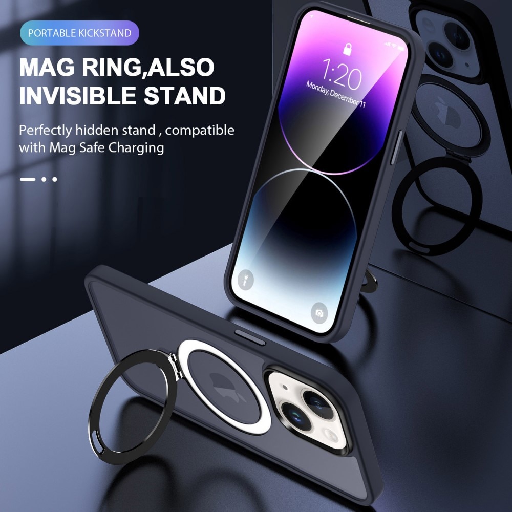 iPhone 15 Pro Hybrid-Hülle MagSafe Ring dunkelblau