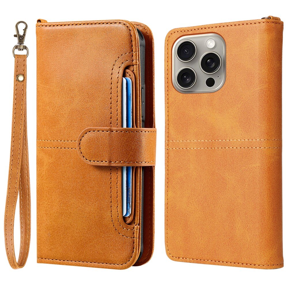 iPhone 15 Pro Max Magnet Leather Wallet Cognac