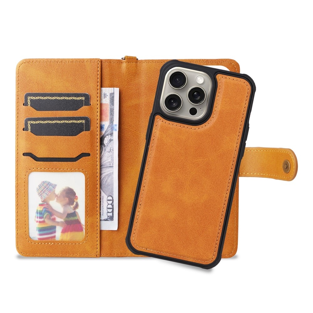 iPhone 15 Pro Max Magnet Leather Wallet Cognac