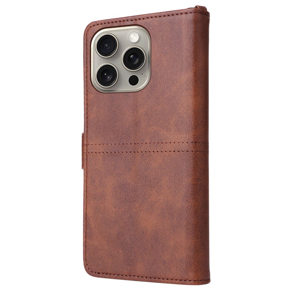 iPhone 15 Pro Max Magnet Leather Wallet braun