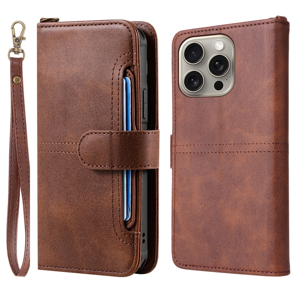 iPhone 15 Pro Max Magnet Leather Wallet braun