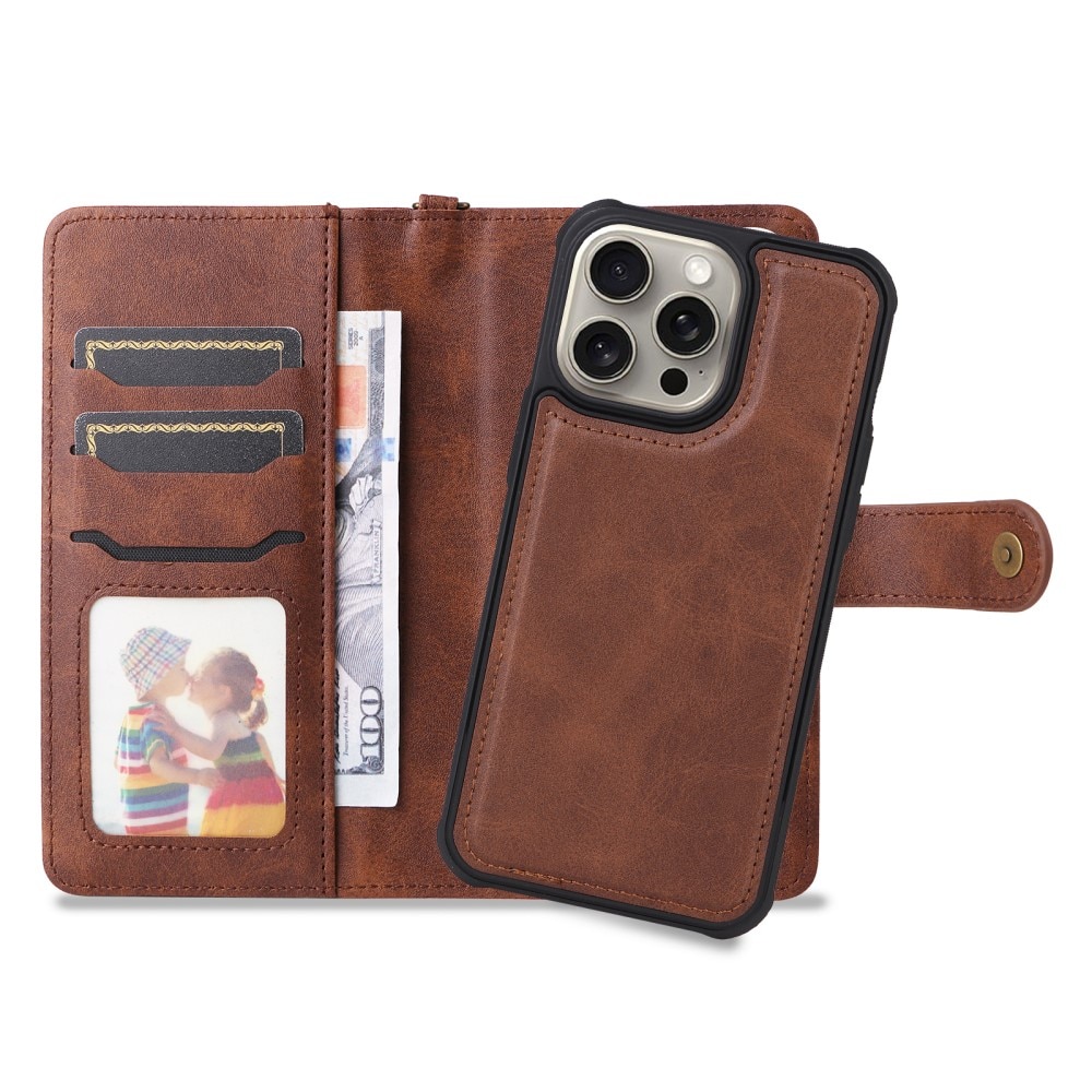 iPhone 15 Pro Max Magnet Leather Wallet braun