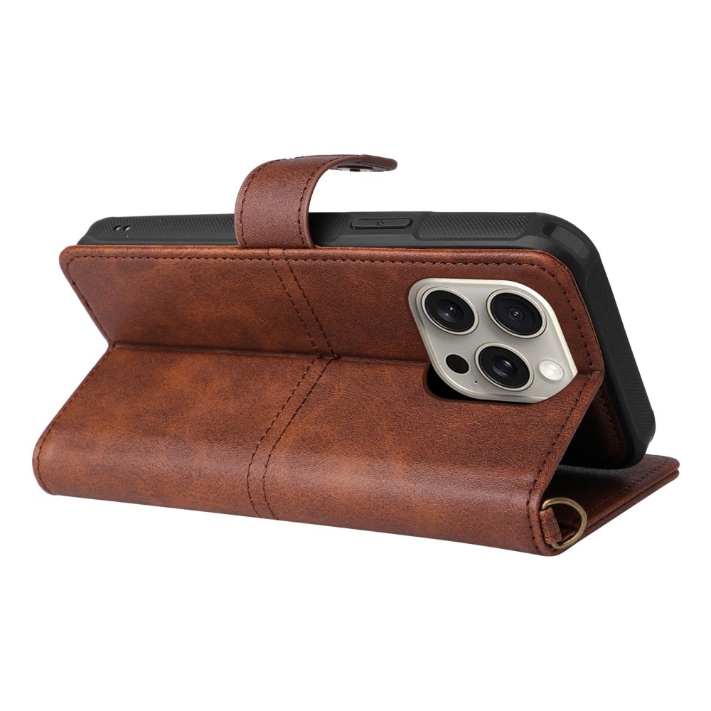 iPhone 15 Pro Max Magnet Leather Wallet braun
