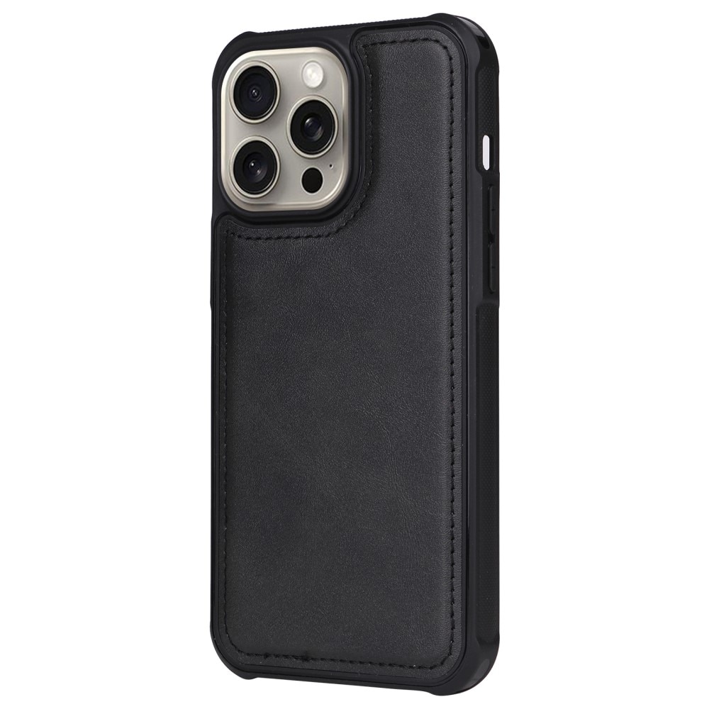 iPhone 15 Pro Max Magnet Leather Wallet schwarz