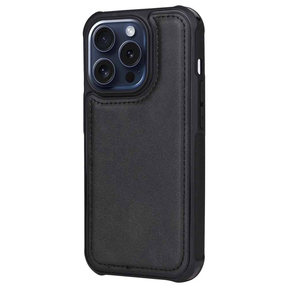 iPhone 15 Pro Magnet Leather Wallet schwarz