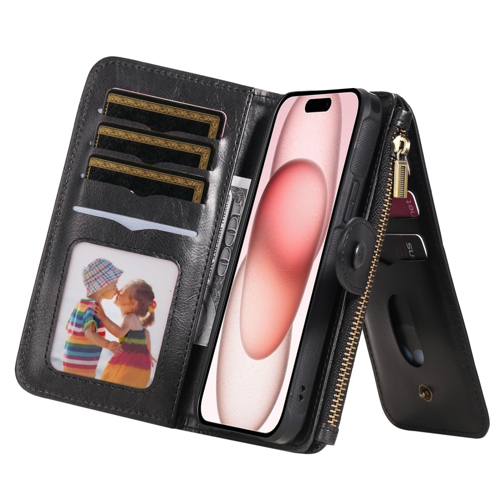 iPhone 15 Magnet Leather Multi-Wallet schwarz