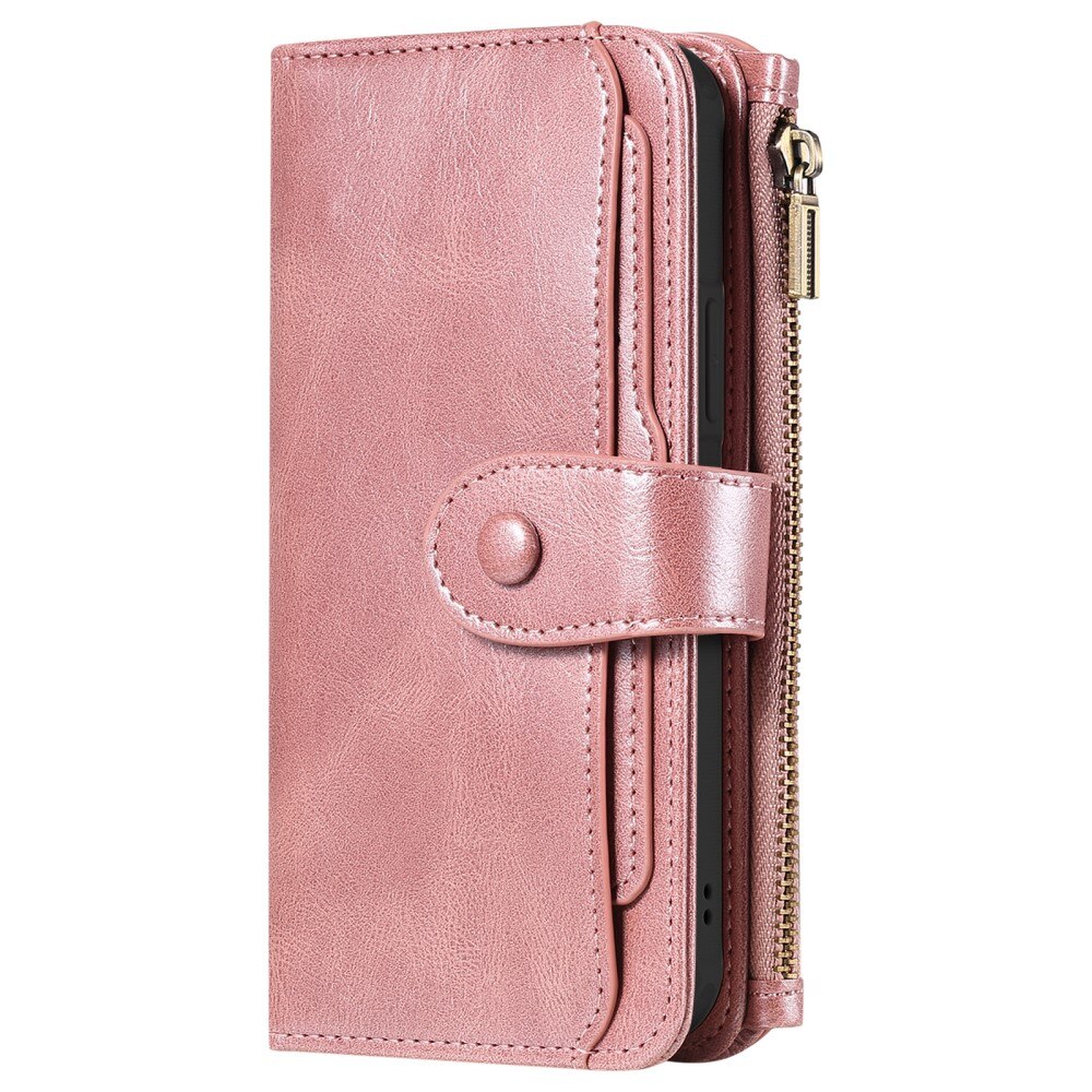 iPhone 15 Pro Magnet Leather Multi-Wallet rosa