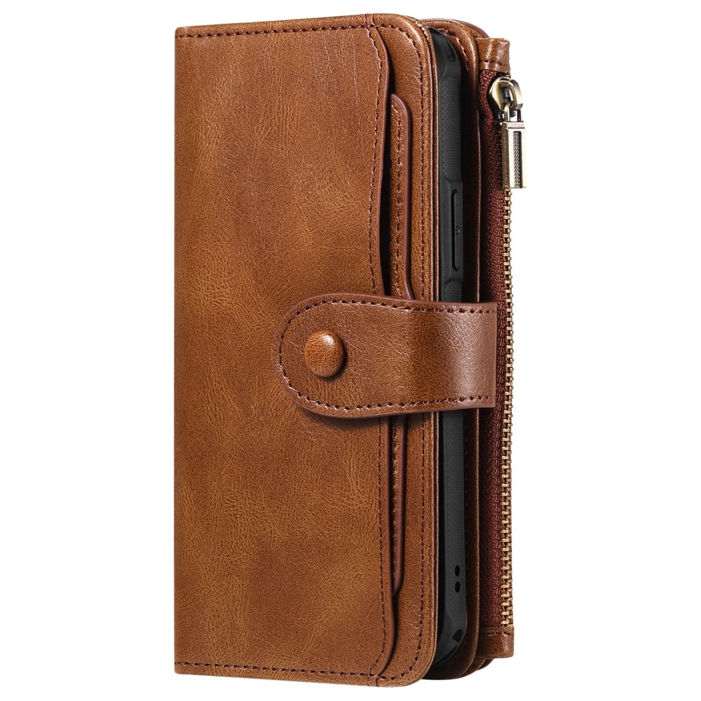 iPhone 15 Pro Magnet Leather Multi-Wallet braun