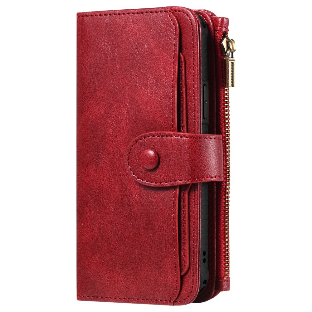 iPhone 15 Pro Max Magnet Leather Multi-Wallet rot