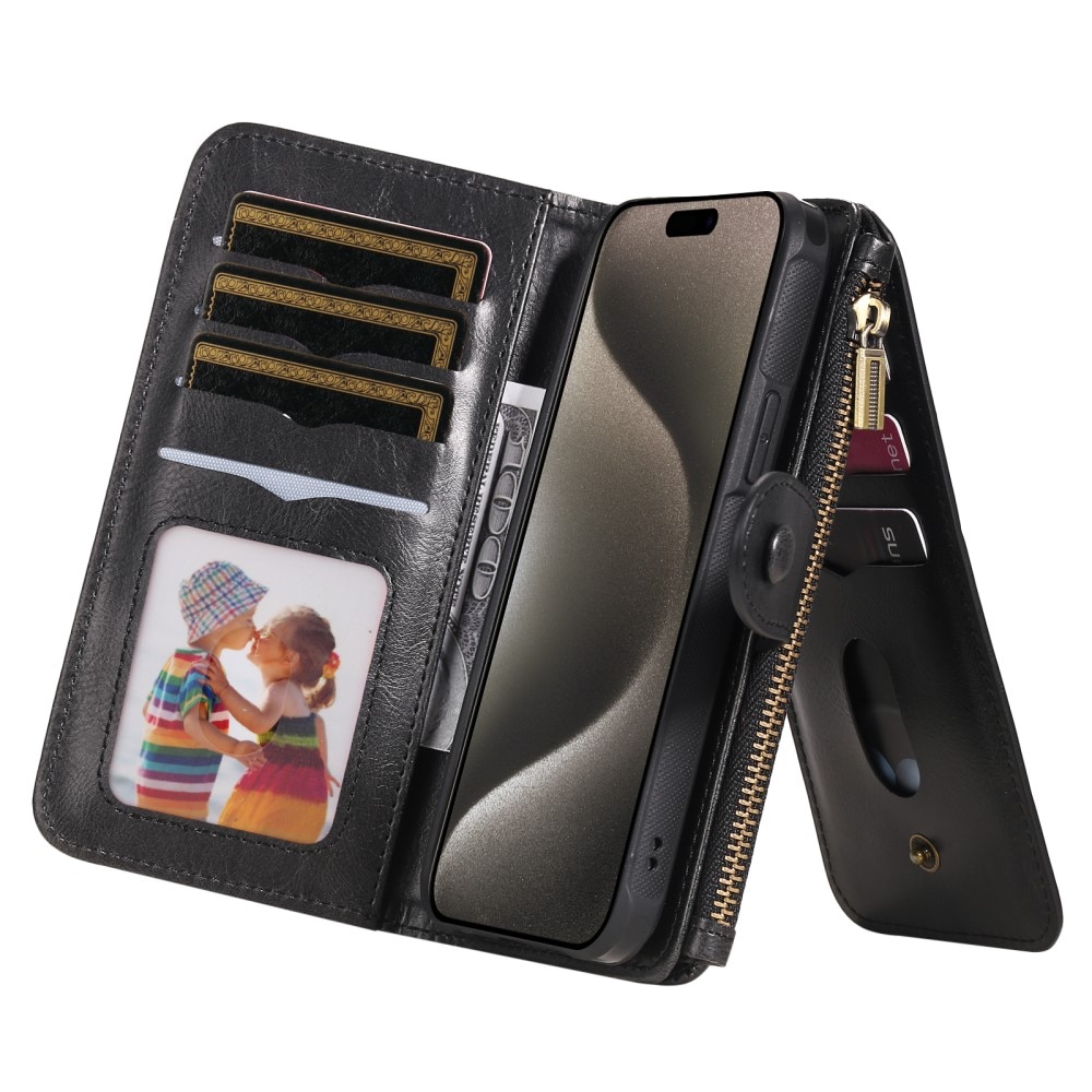 iPhone 15 Pro Max Magnet Leather Multi-Wallet schwarz