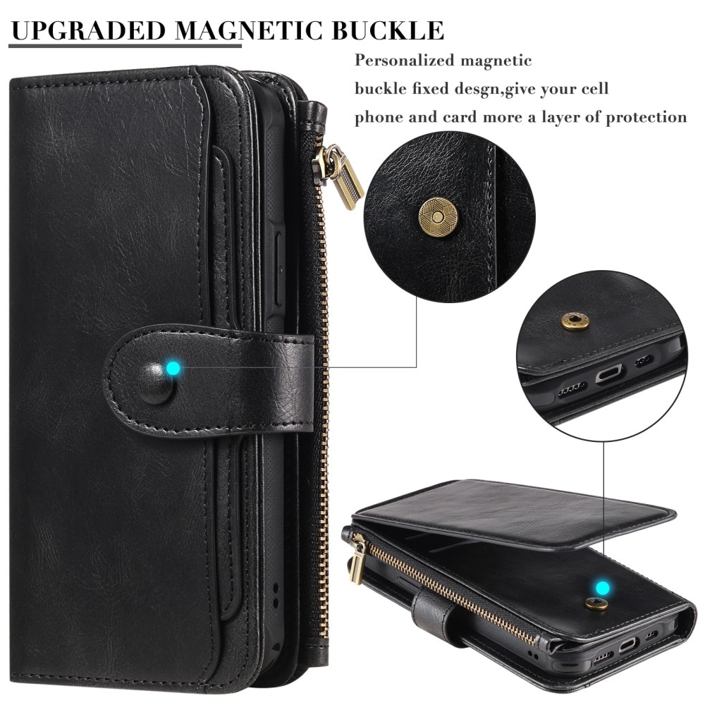 iPhone 15 Pro Max Magnet Leather Multi-Wallet schwarz