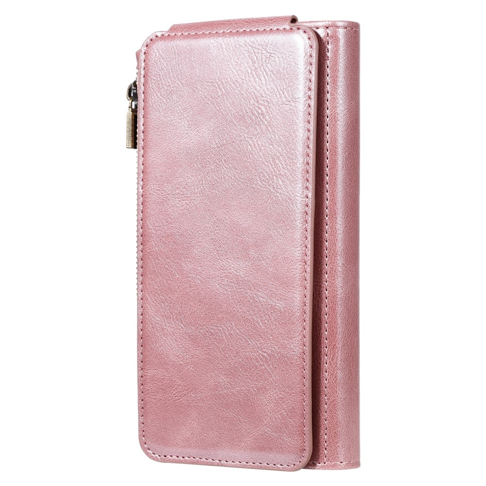 iPhone 15 Pro Max Magnet Leather Multi-Wallet rosa