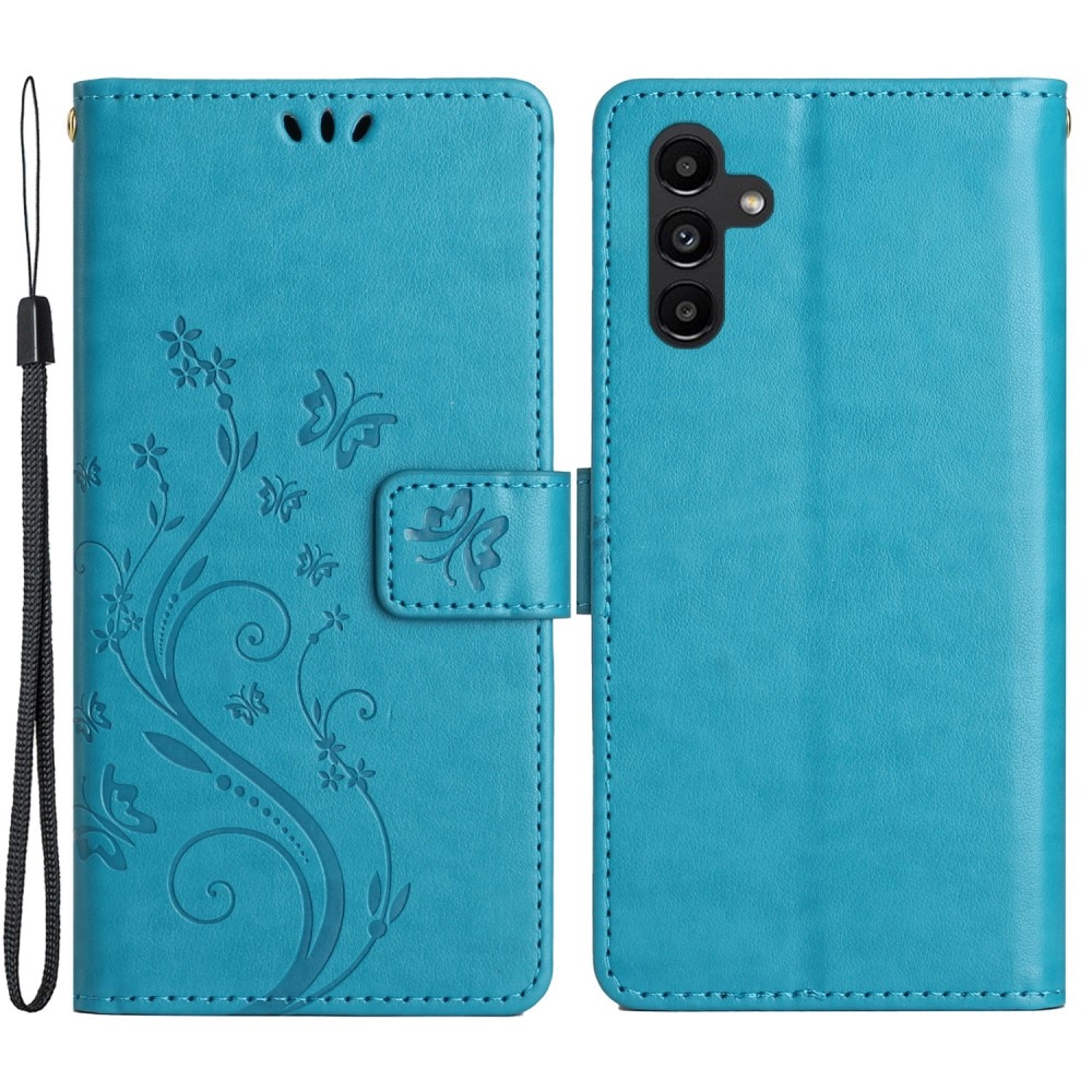 Samsung Galaxy A15 Handyhülle mit Schmetterlingsmuster, blau