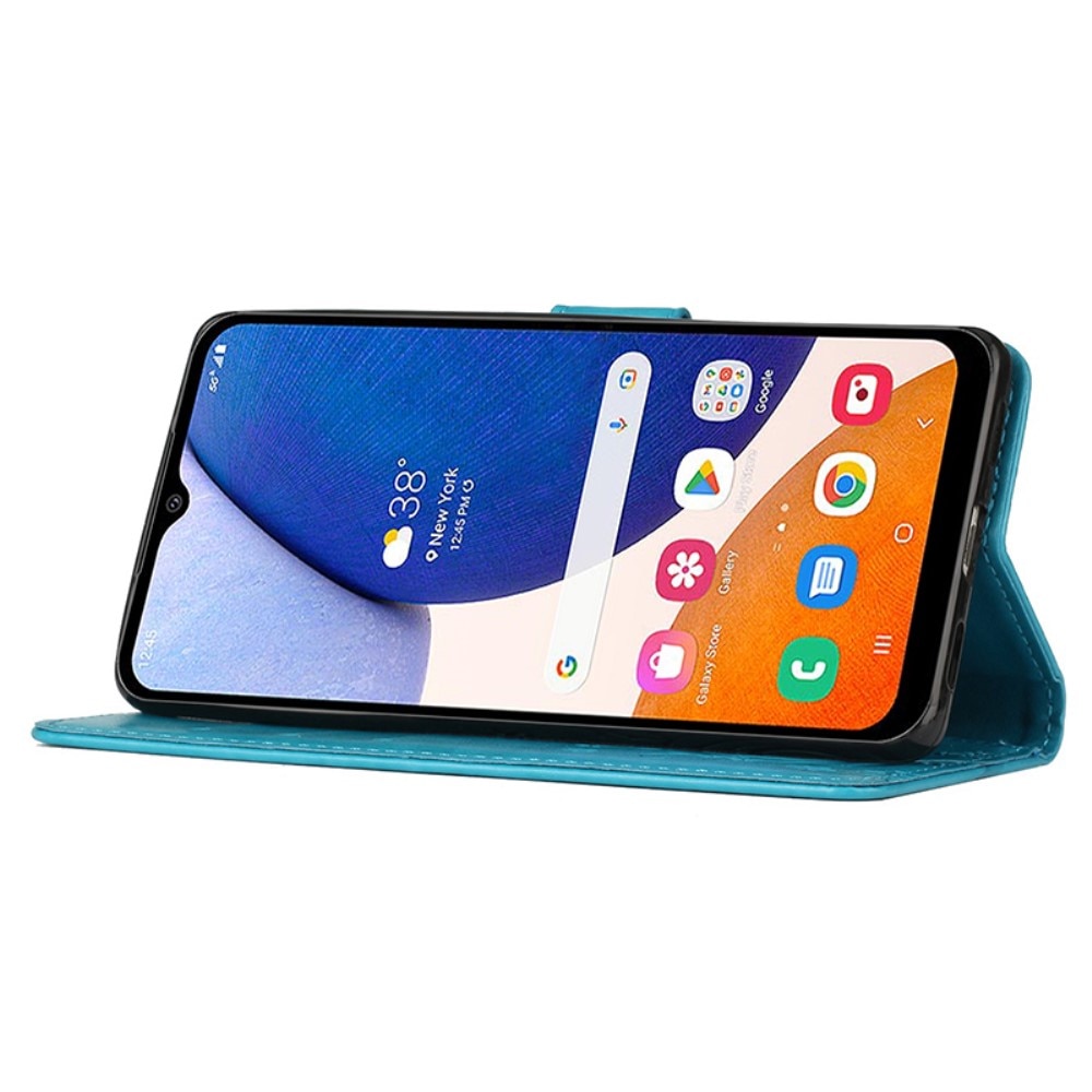 Samsung Galaxy A15 Handyhülle mit Schmetterlingsmuster, blau