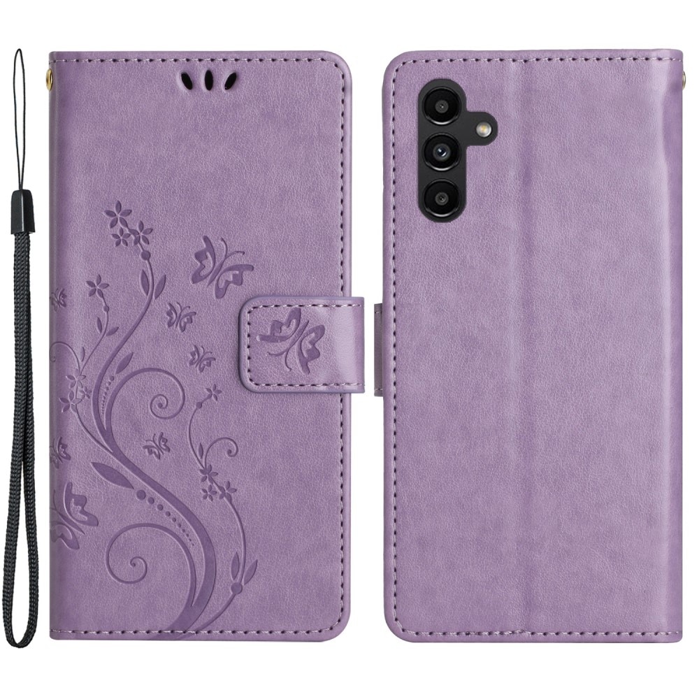 Samsung Galaxy A15 Handyhülle mit Schmetterlingsmuster, lila