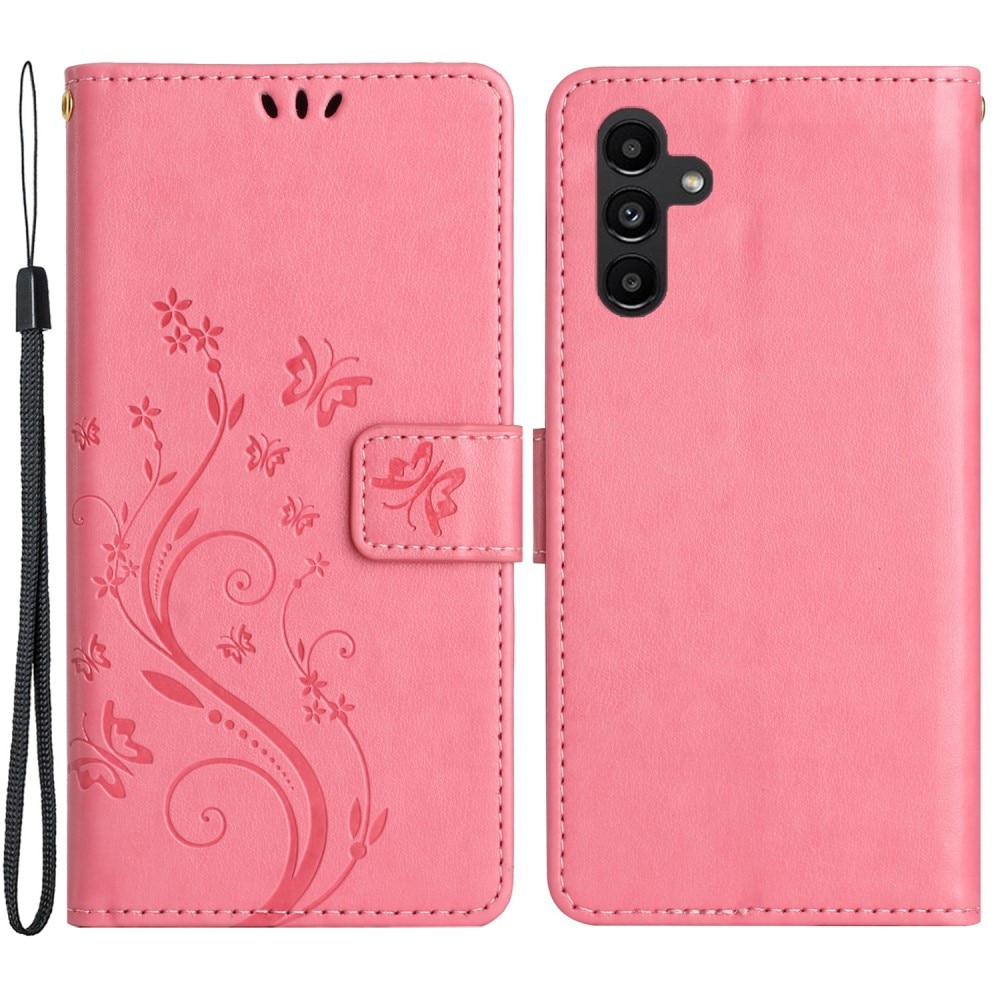 Samsung Galaxy A15 Handyhülle mit Schmetterlingsmuster, rosa