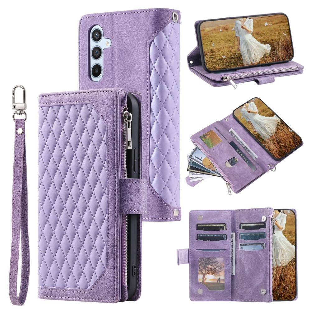 Samsung Galaxy S24 Brieftasche Hülle Quilted lila