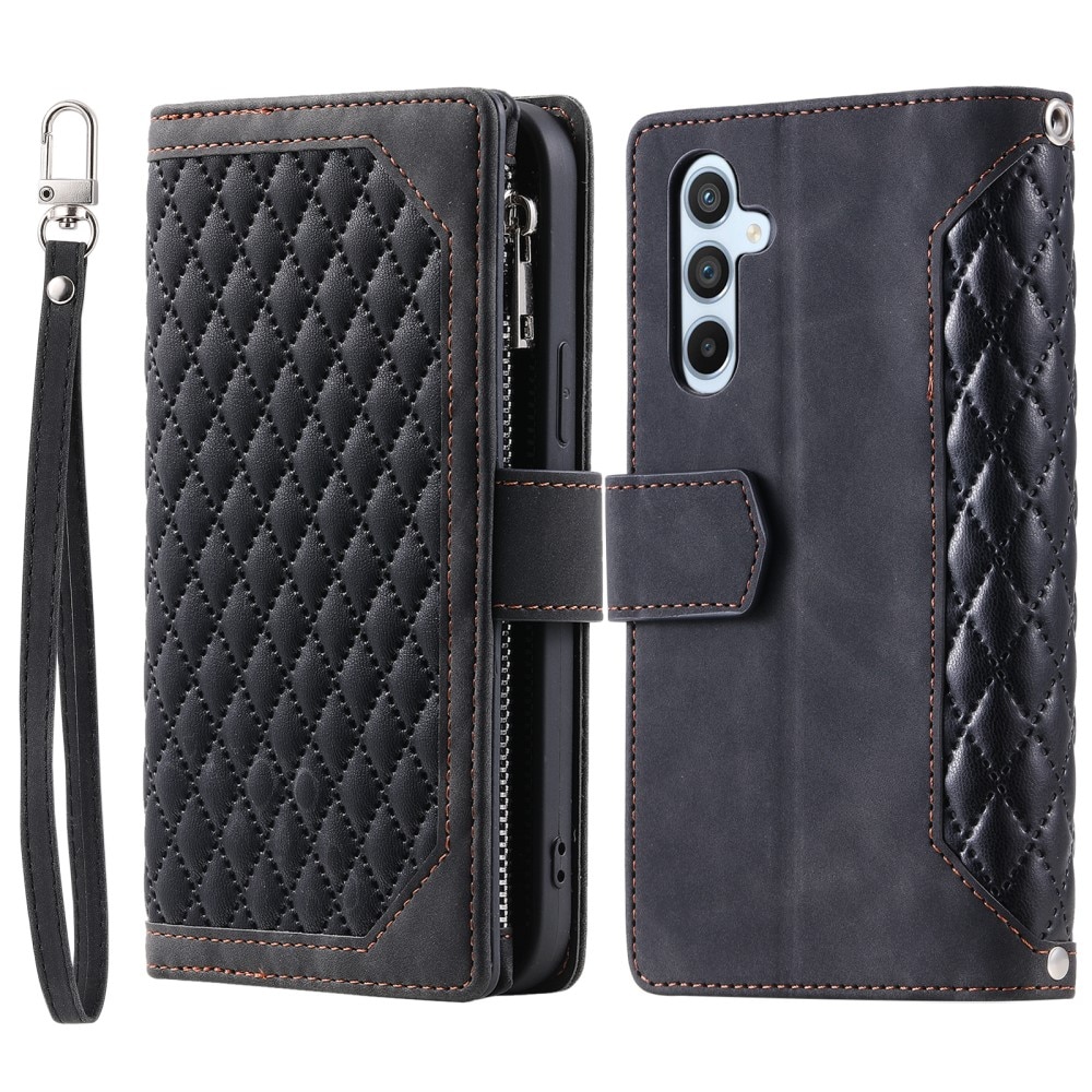Samsung Galaxy S24 Brieftasche Hülle Quilted schwarz