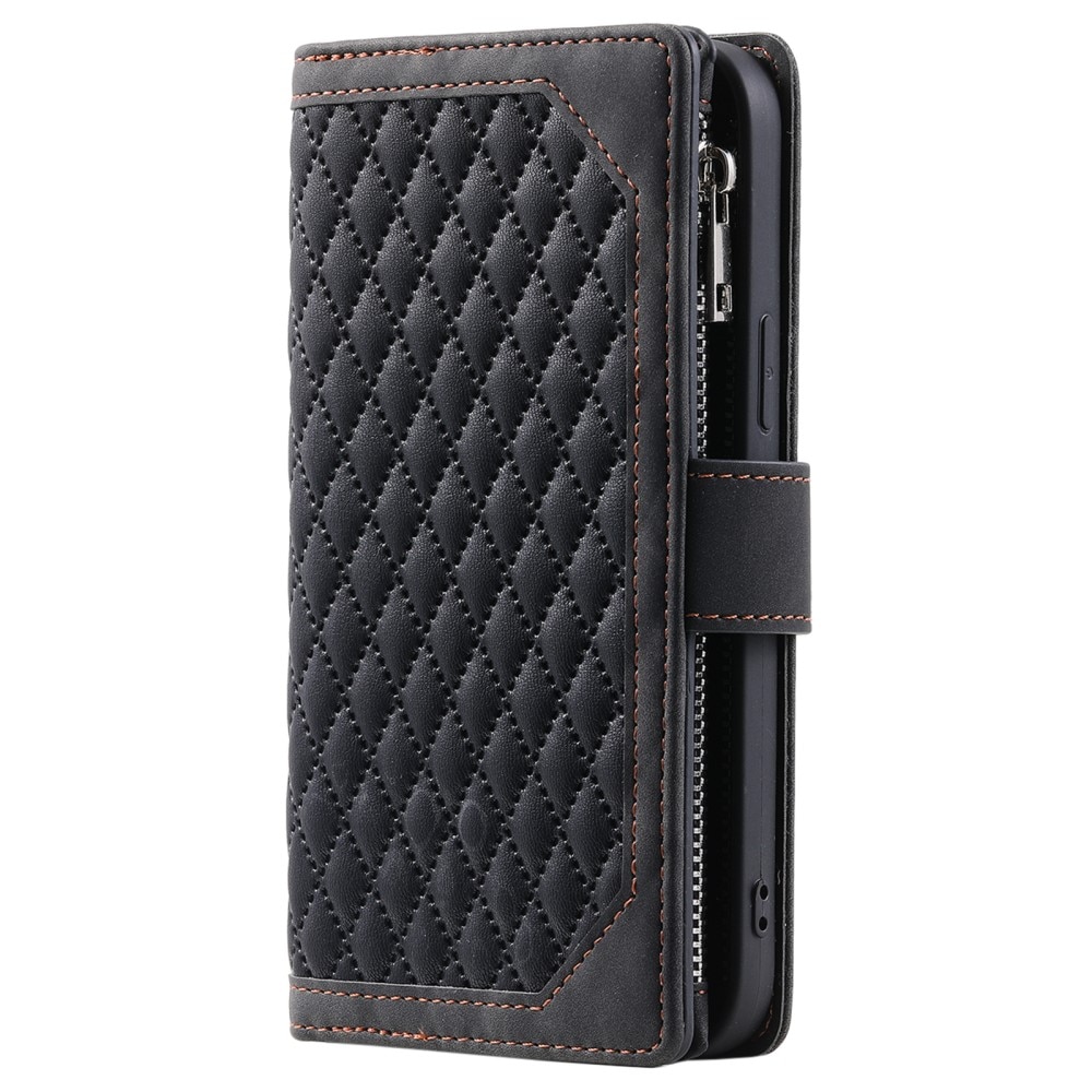 Samsung Galaxy S24 Brieftasche Hülle Quilted schwarz