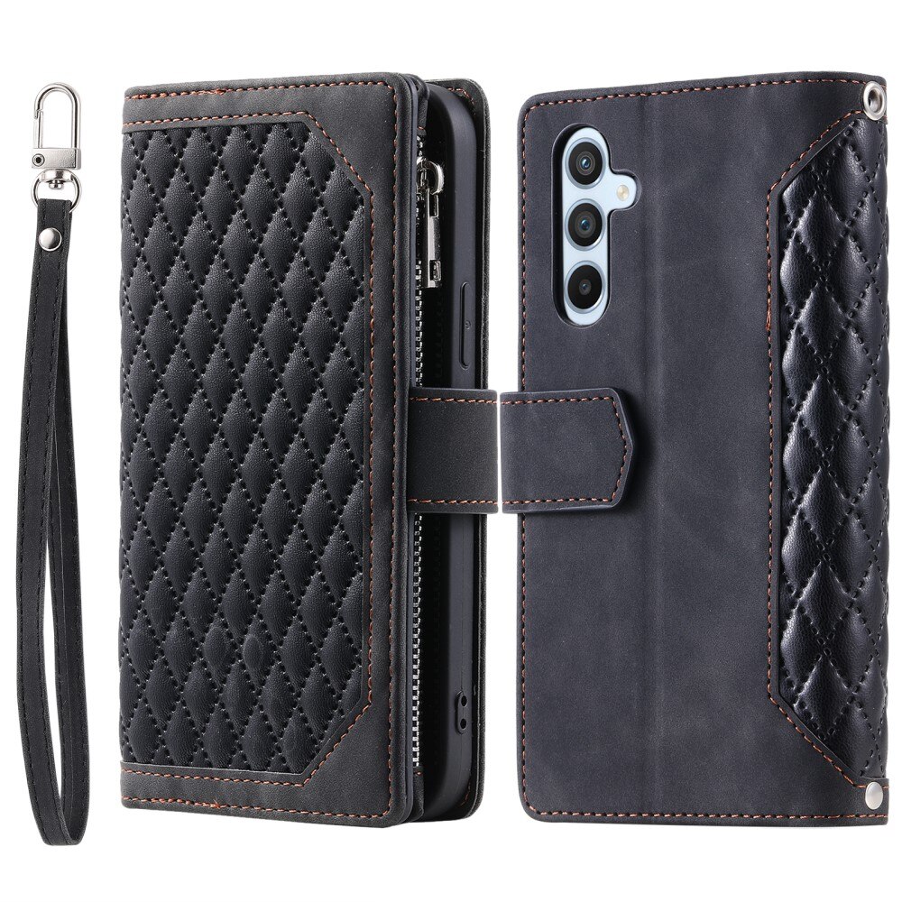 Samsung Galaxy S24 Plus Brieftasche Hülle Quilted schwarz