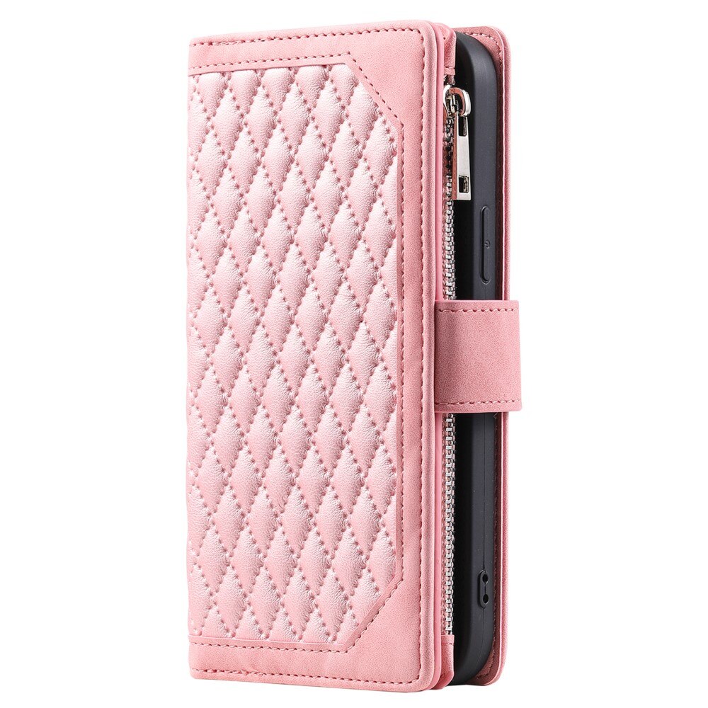 Samsung Galaxy S24 Plus Brieftasche Hülle Quilted rosa