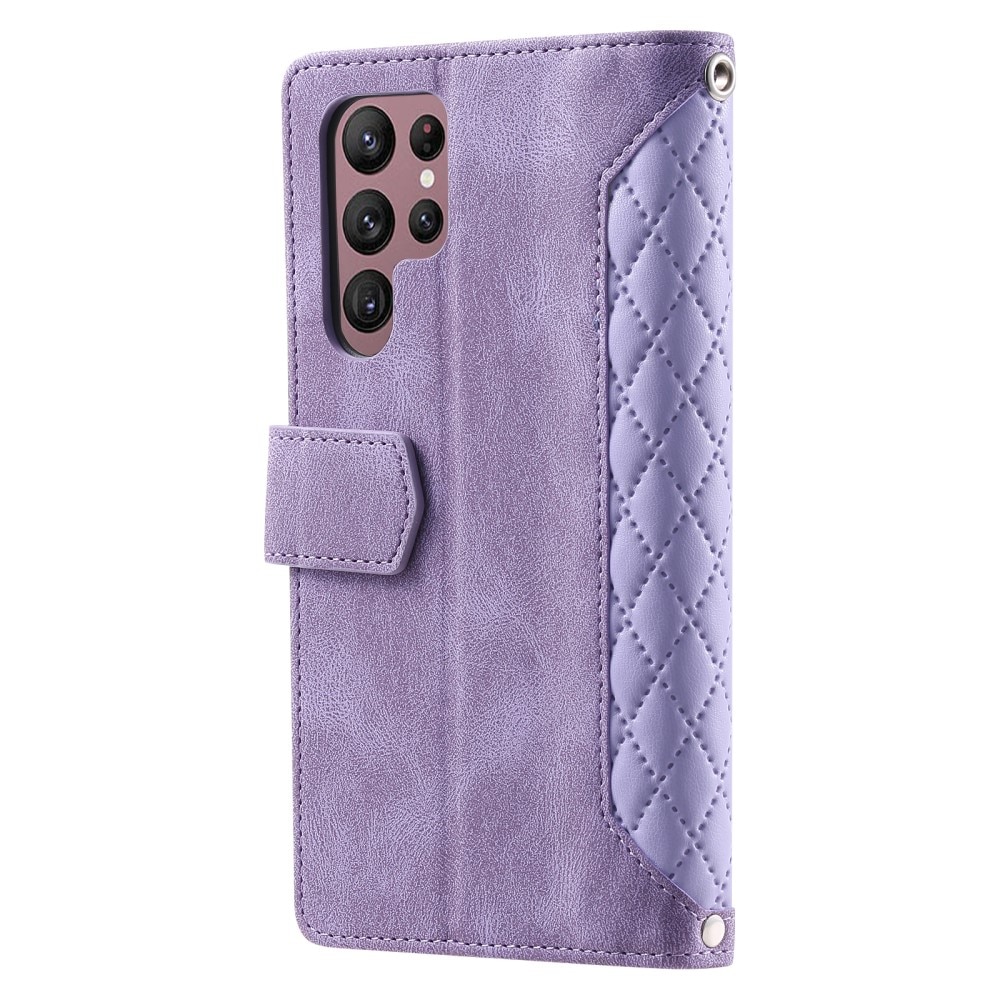Samsung Galaxy S24 Ultra Brieftasche Hülle Quilted lila
