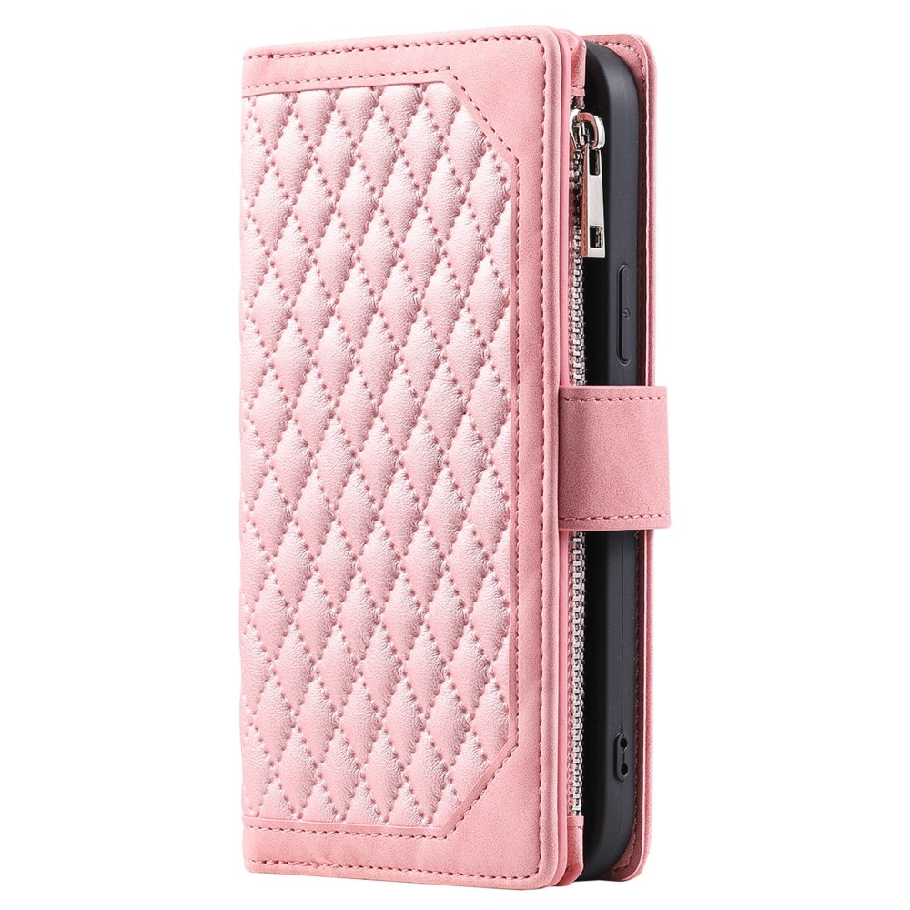 Samsung Galaxy S24 Ultra Brieftasche Hülle Quilted rosa