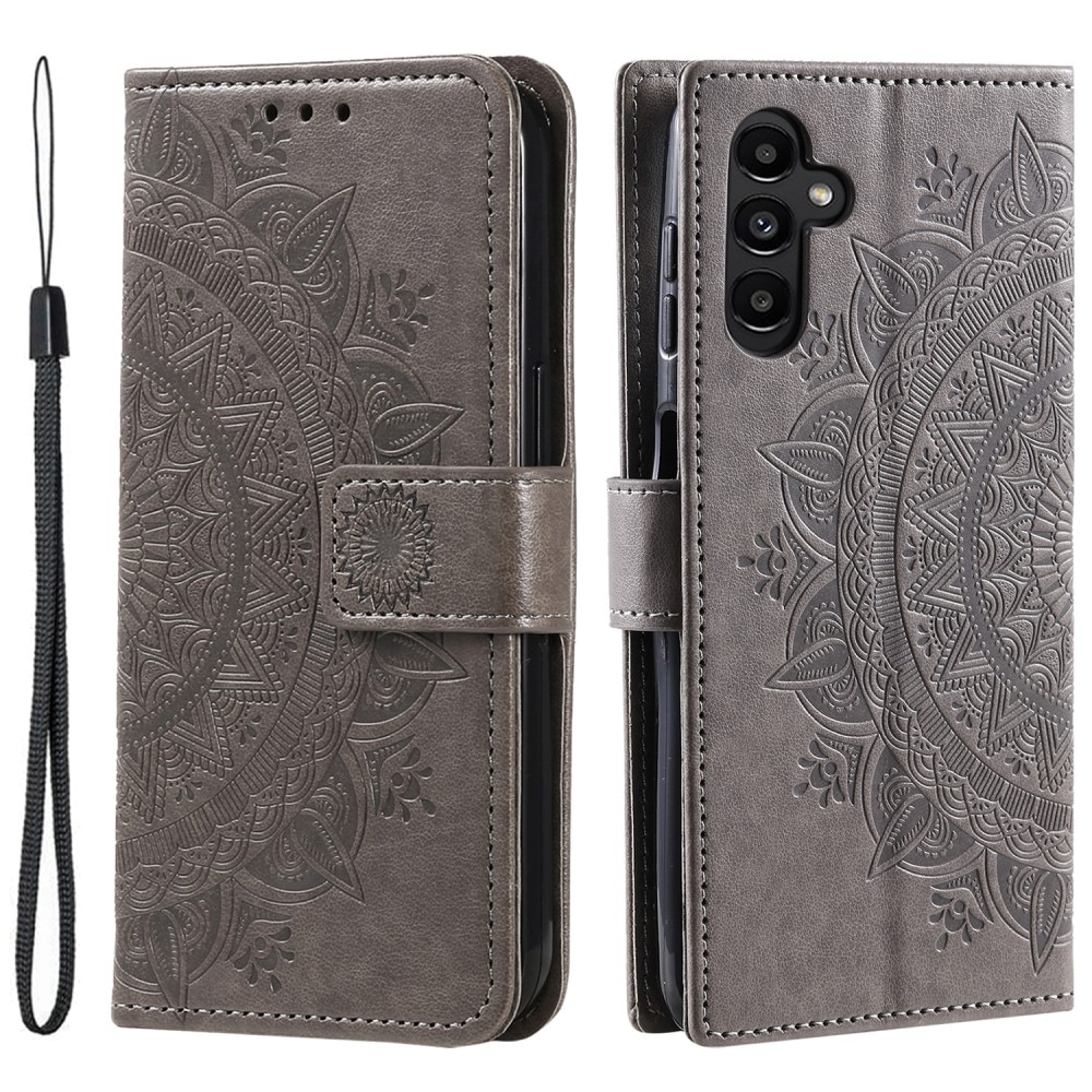 Samsung Galaxy S24 Handytasche Mandala grau