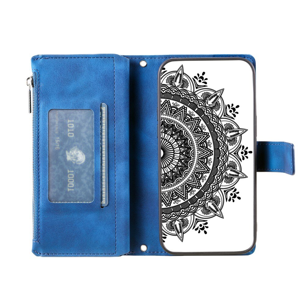 Google Pixel 8 Pro Brieftasche Hülle Mandala, blau