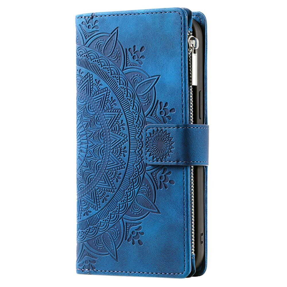 Google Pixel 8 Pro Brieftasche Hülle Mandala, blau