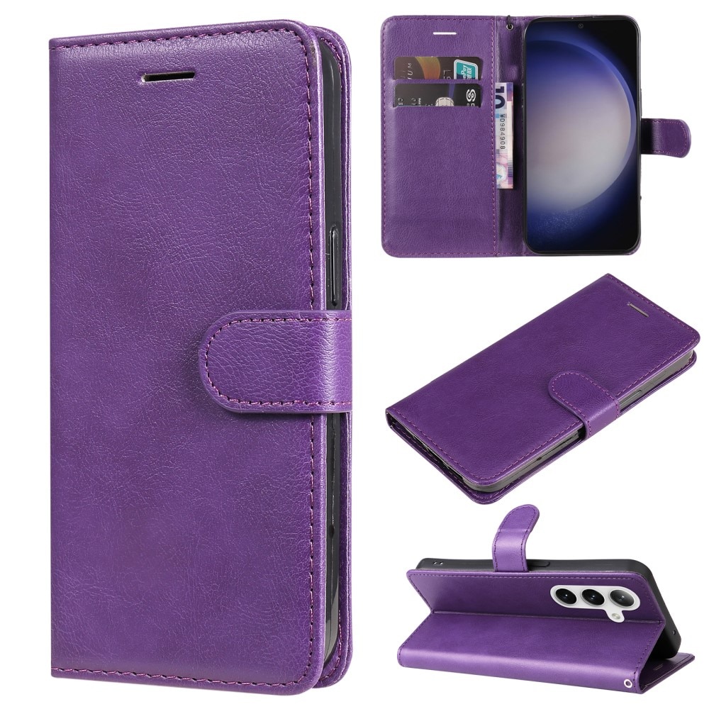 Handytasche Stand Schutzhülle Flip Leder Hülle L03 für Samsung Galaxy S24  Plus 5G Violett