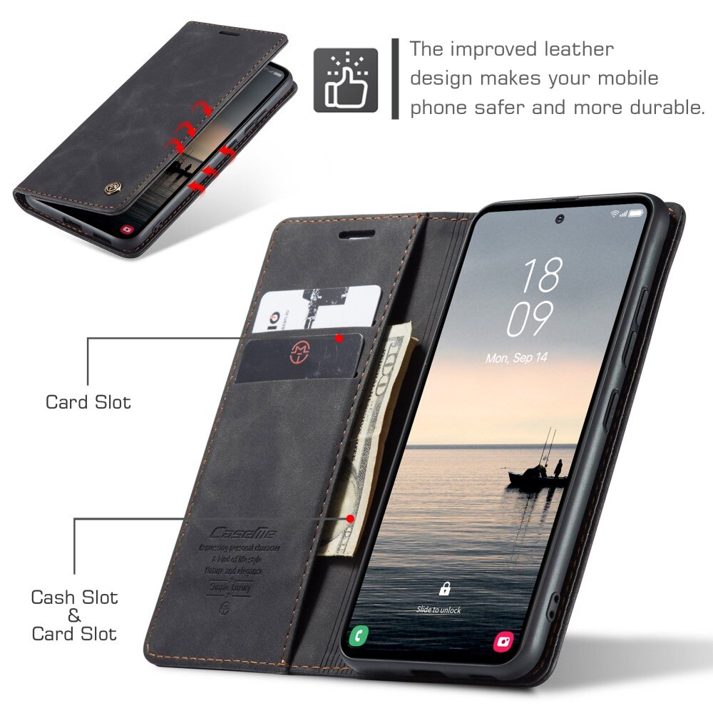 Slim Portemonnaie-Hülle Samsung Galaxy S23 FE Schwarz