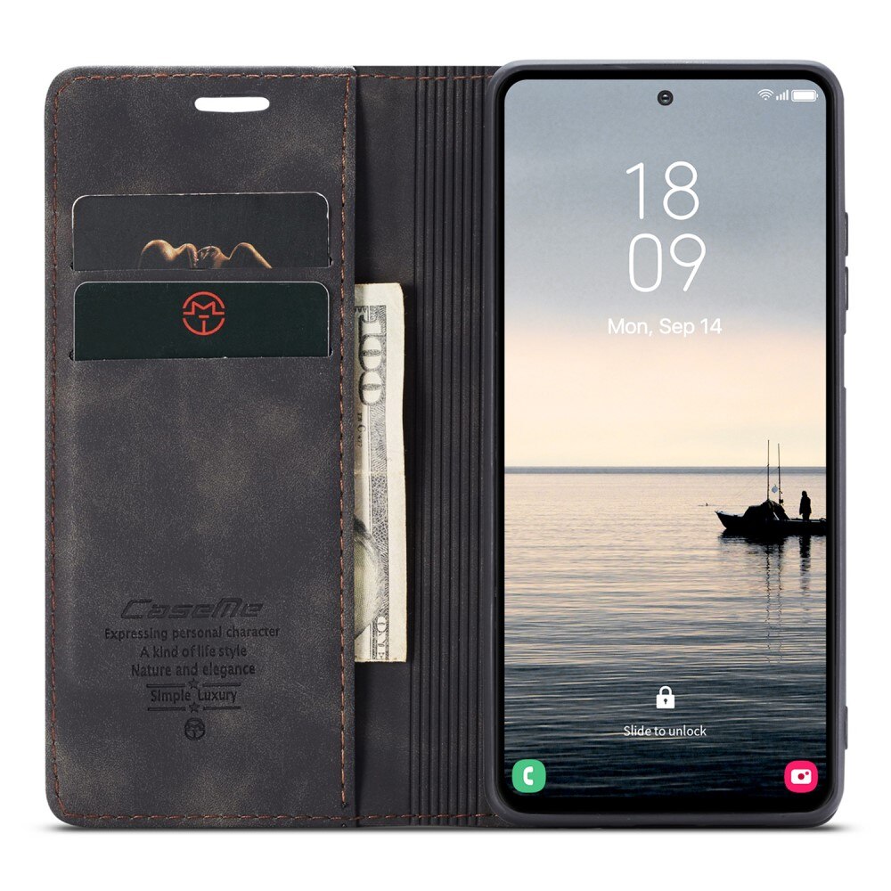 Slim Portemonnaie-Hülle Samsung Galaxy S23 FE Schwarz
