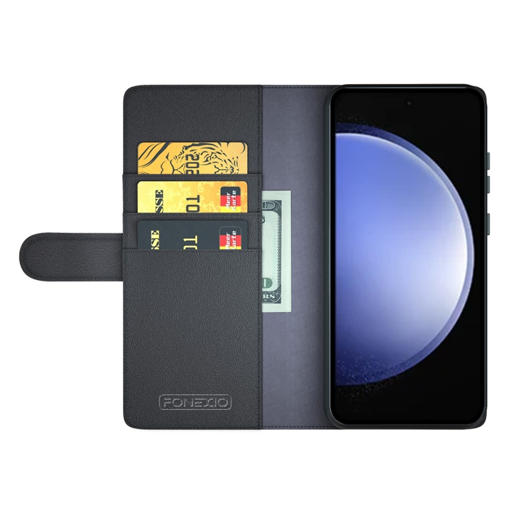 Samsung Galaxy S23 FE Echtlederhülle Schwarz