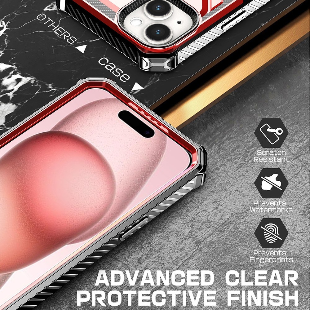 iPhone 15 Hybrid-Hülle Tech MagSafe Ring schwarz