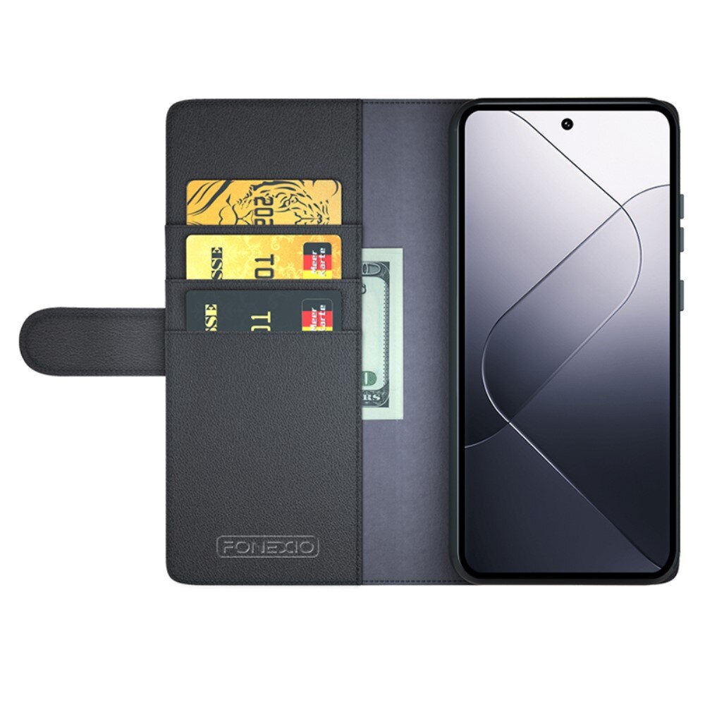 Xiaomi 14 Echtlederhülle Schwarz
