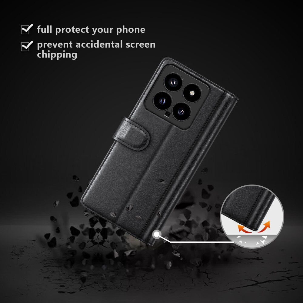 Xiaomi 14 Echtlederhülle Schwarz